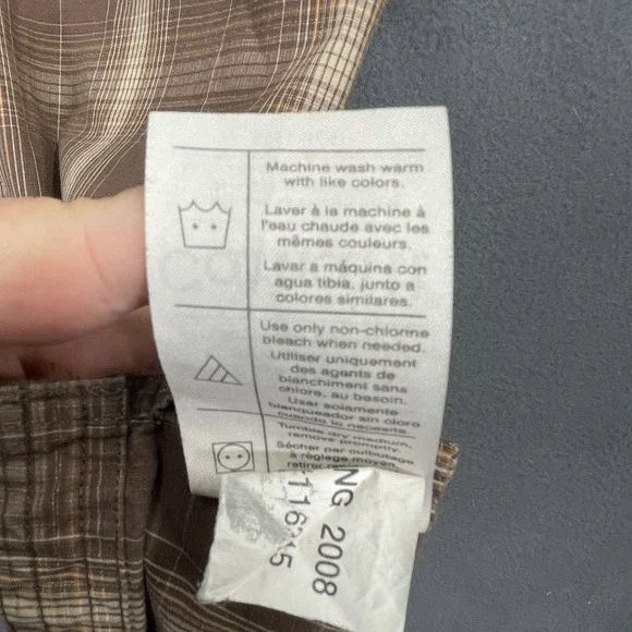 Carhartt Relaxed Fit S/S Button Shirt Mens Large Brown Plaid Pocket 100%‎ Cotton - Picture 7 of 10